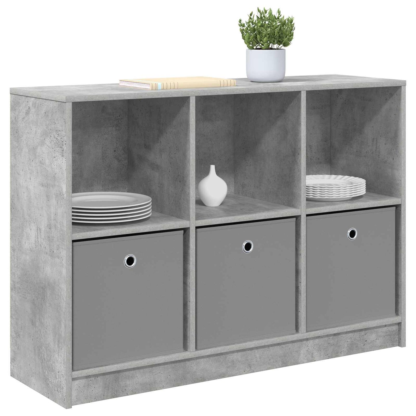 vidaXL Sideboard with Drawer Concrete Grey 102 x 32 x 73.5 cm