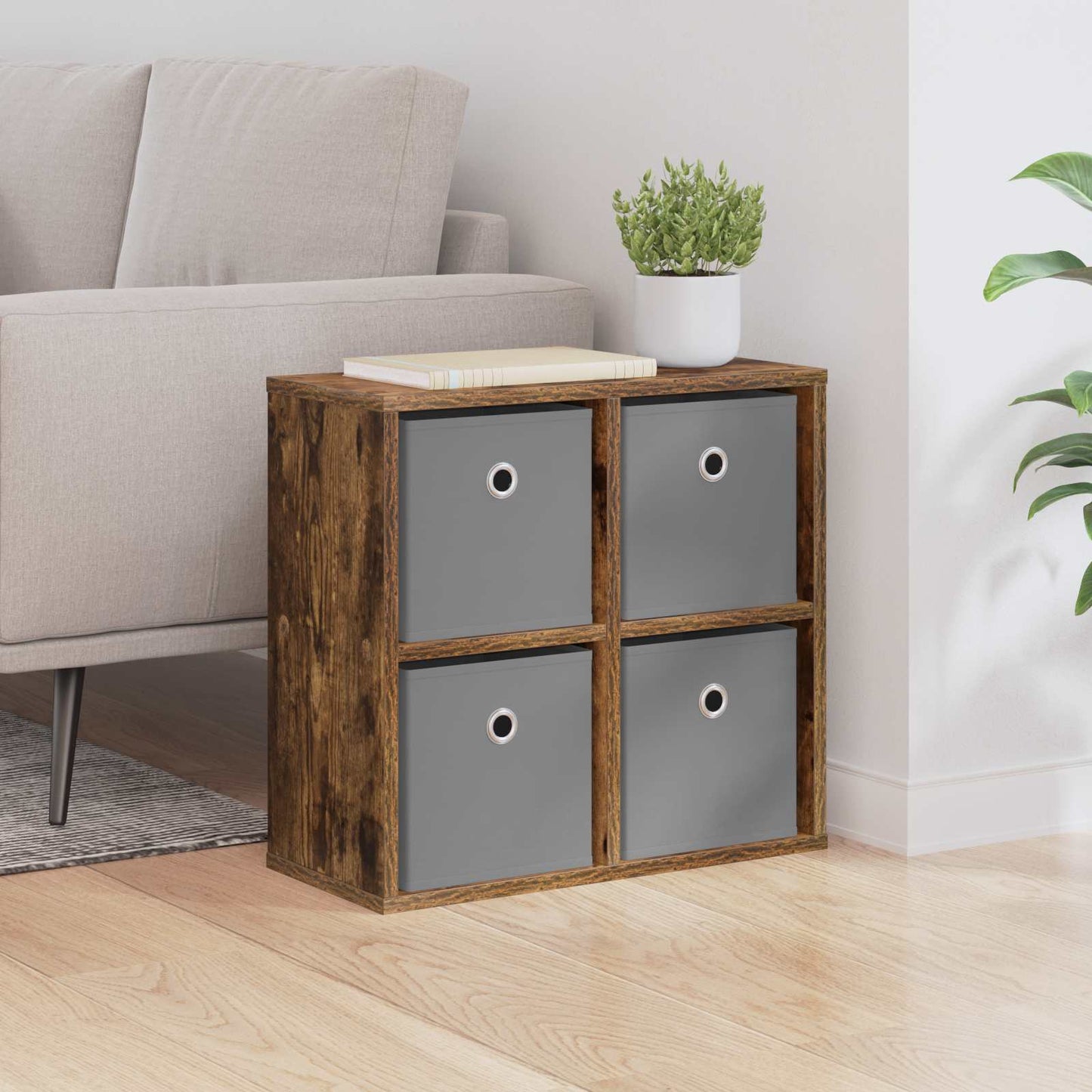 vidaXL Sideboard with Drawer Smoked Oak 49.5 x 22 x 47 cm
