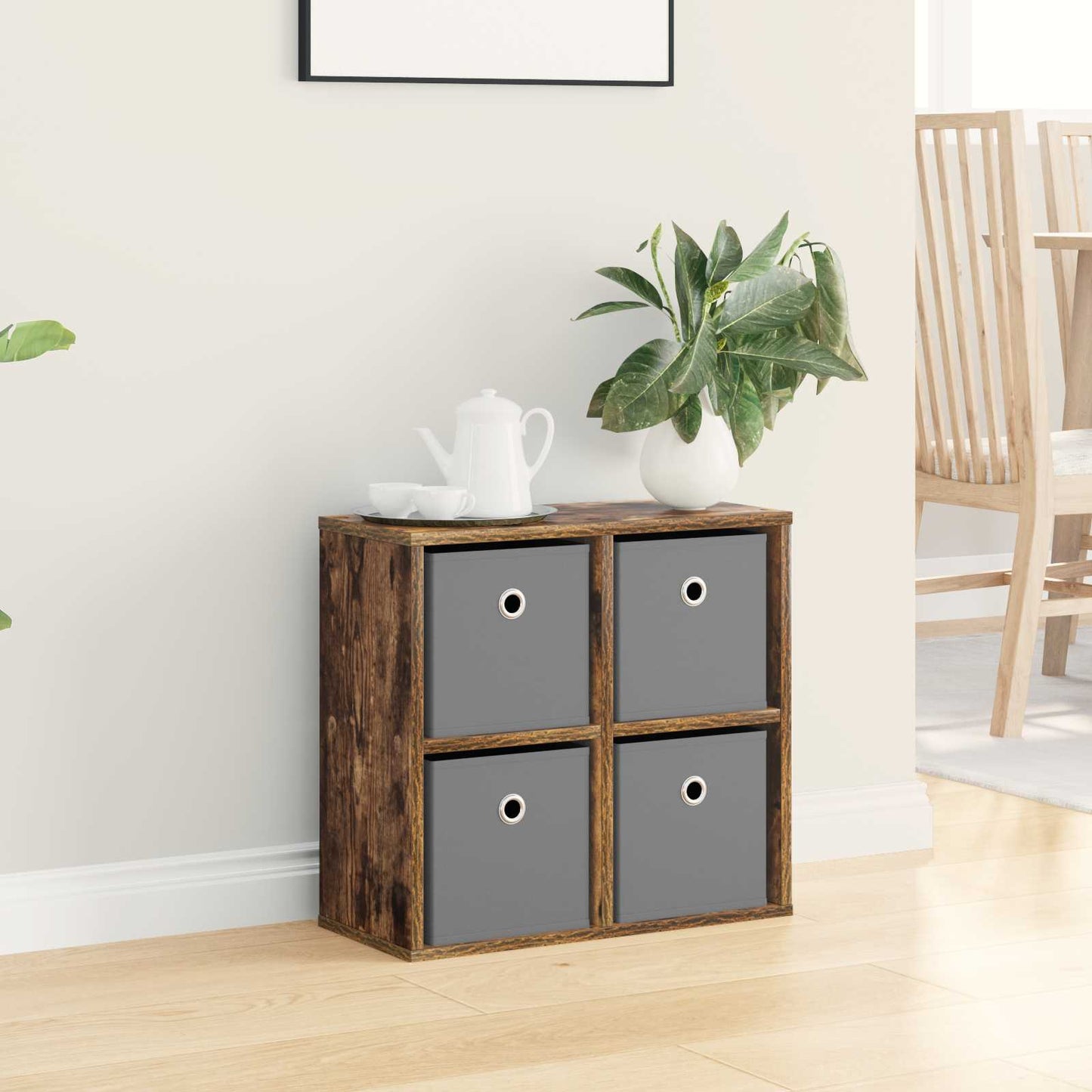 vidaXL Sideboard with Drawer Smoked Oak 49.5 x 22 x 47 cm