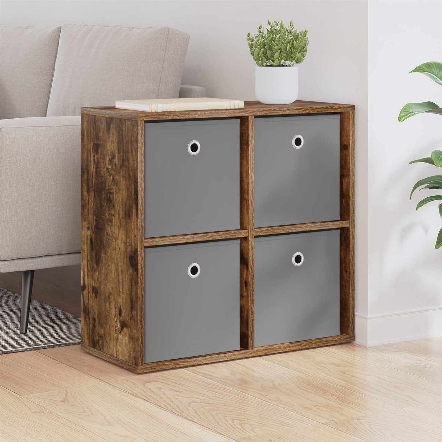 vidaXL Sideboard with Drawer Smoked Oak 59.5 x 27 x 57 cm
