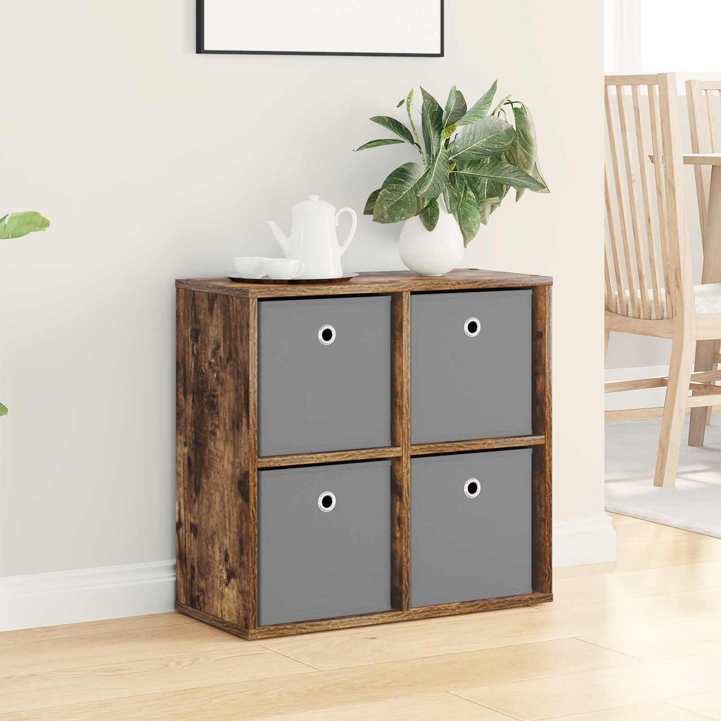vidaXL Sideboard with Drawer Smoked Oak 59.5 x 27 x 57 cm