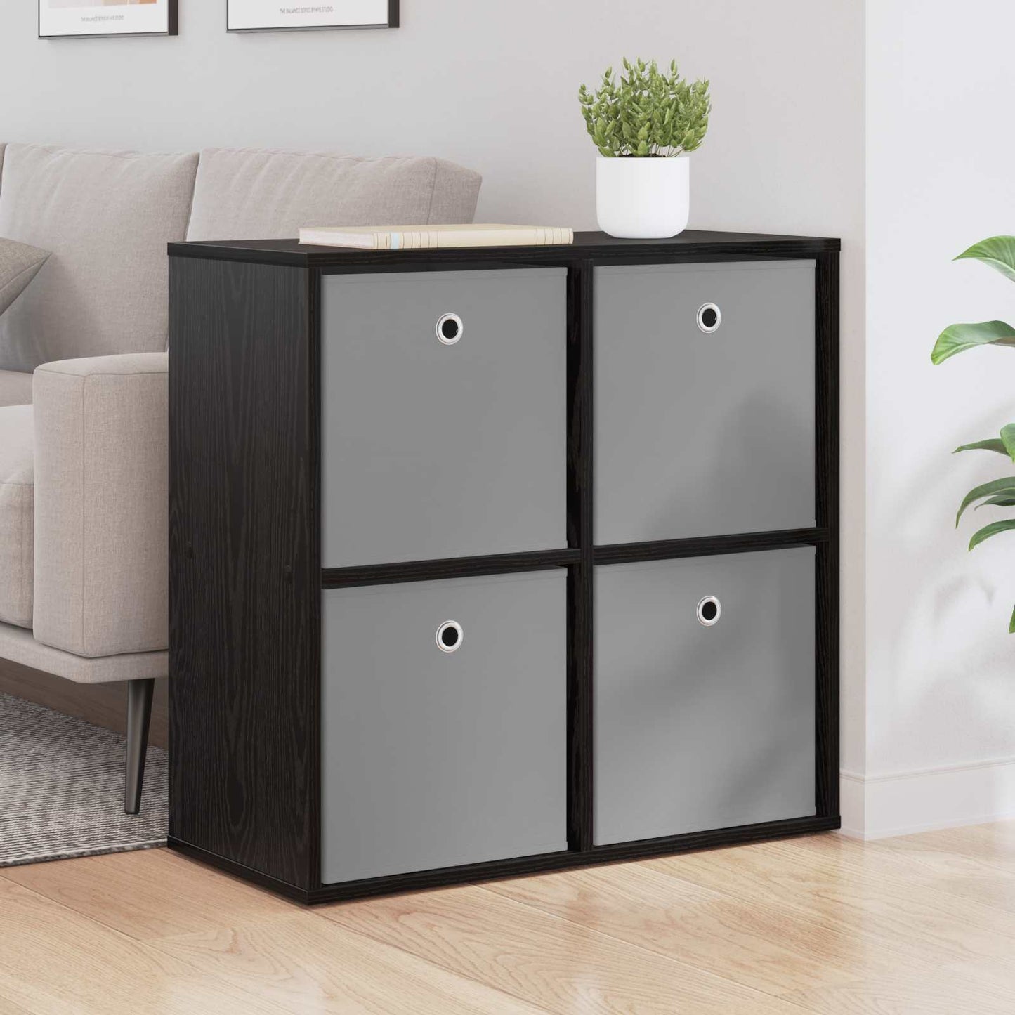 vidaXL Sideboard with Drawer Black Oak 68.5 x 32 x 67 cm