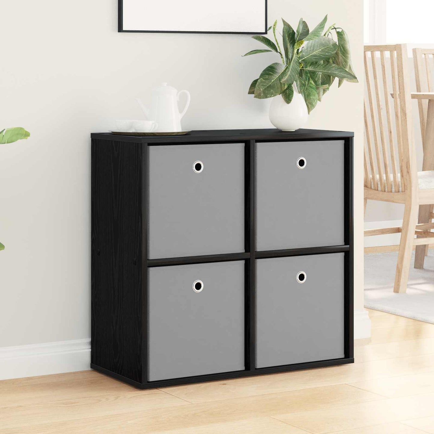 vidaXL Sideboard with Drawer Black Oak 68.5 x 32 x 67 cm