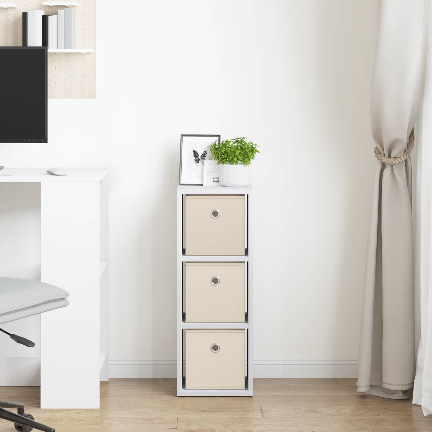 vidaXL Sideboard with Drawer White 25.5 x 22 x 69.5 cm