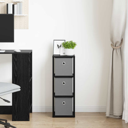 vidaXL Sideboard with Drawer Black Oak 25.5 x 22 x 69.5 cm