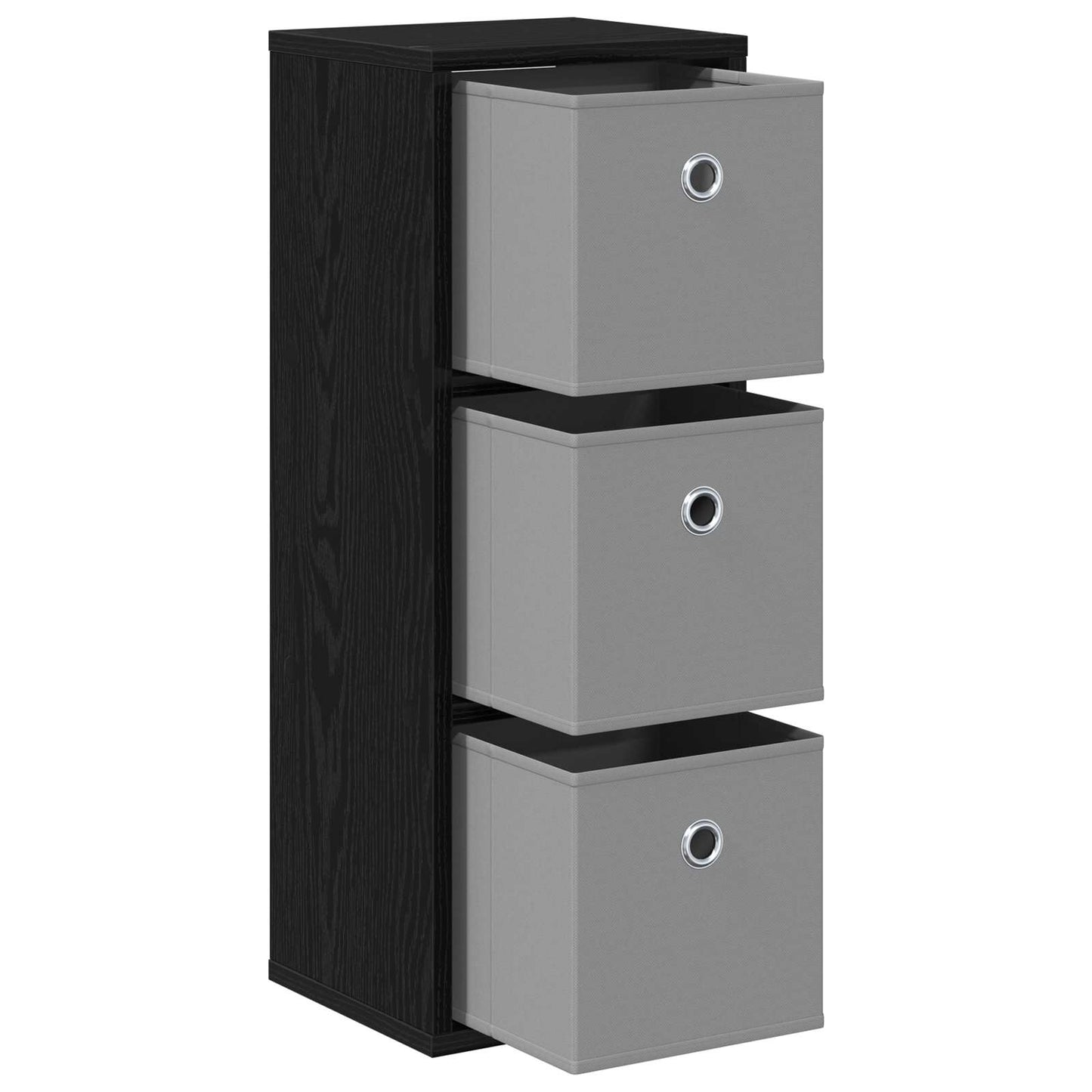 vidaXL Sideboard with Drawer Black Oak 25.5 x 22 x 69.5 cm