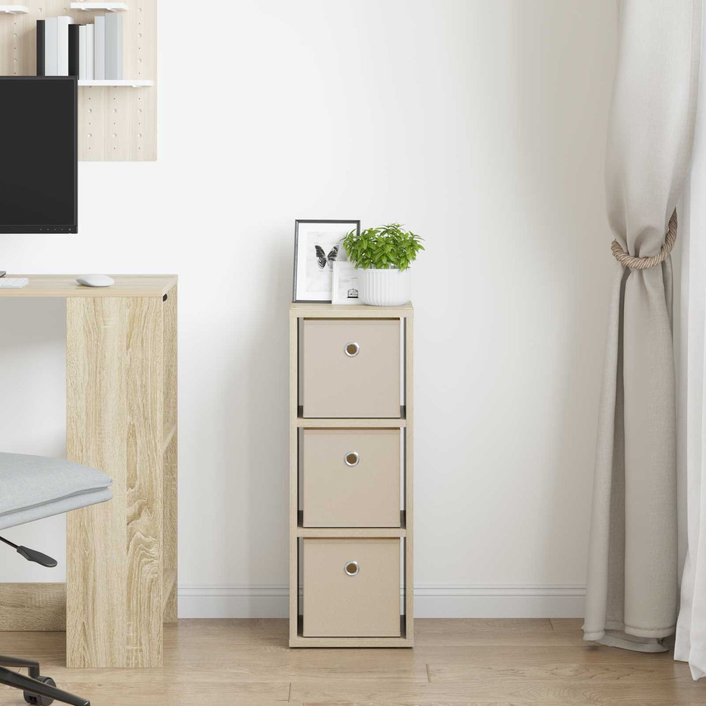 vidaXL Sideboard with Drawer Sonoma Oak 25.5 x 22 x 69.5 cm
