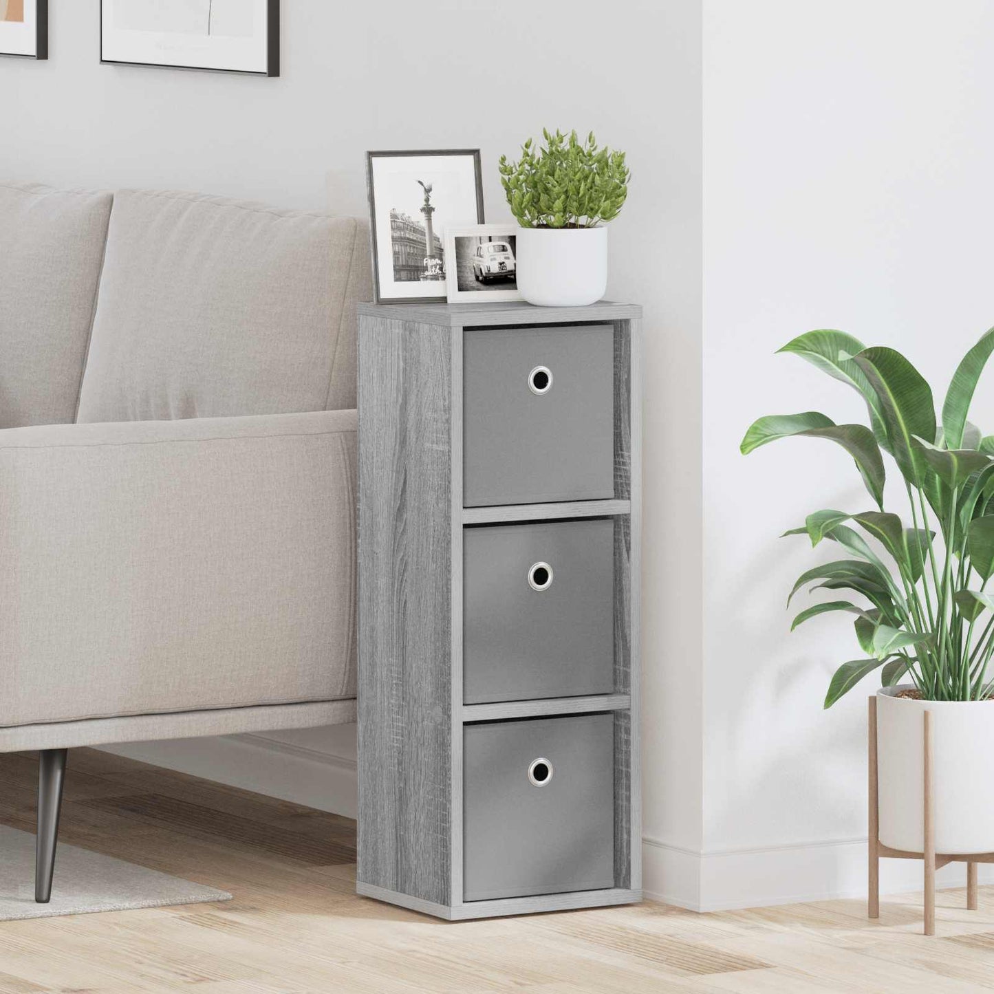vidaXL Sideboard with Drawer Grey Sonoma 25.5 x 22 x 69.5 cm