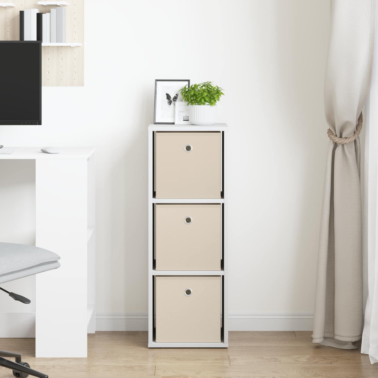 vidaXL Sideboard with Drawer White 30.5 x 27 x 84.5 cm