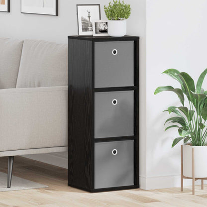 vidaXL Sideboard with Drawer Black Oak 30.5 x 27 x 84.5 cm