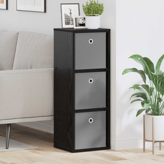 vidaXL Sideboard with Drawer Black Oak 30.5 x 27 x 84.5 cm