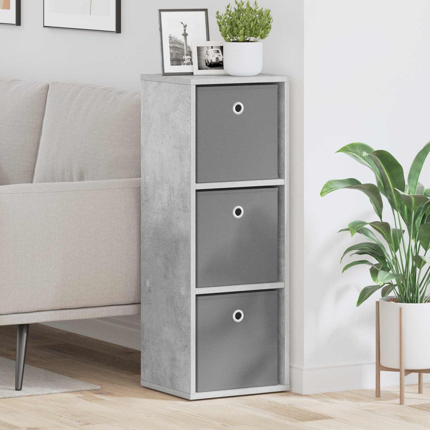 vidaXL Sideboard with Drawer Concrete Grey 30.5 x 27 x 84.5 cm