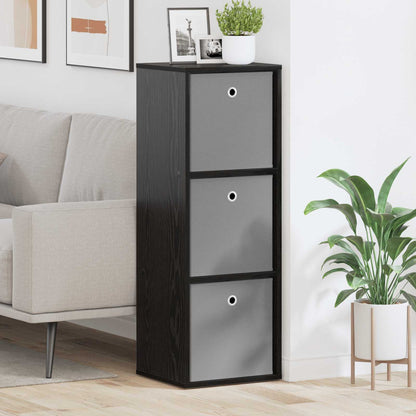vidaXL Sideboard with Drawer Black Oak 35 x 32 x 99.5 cm