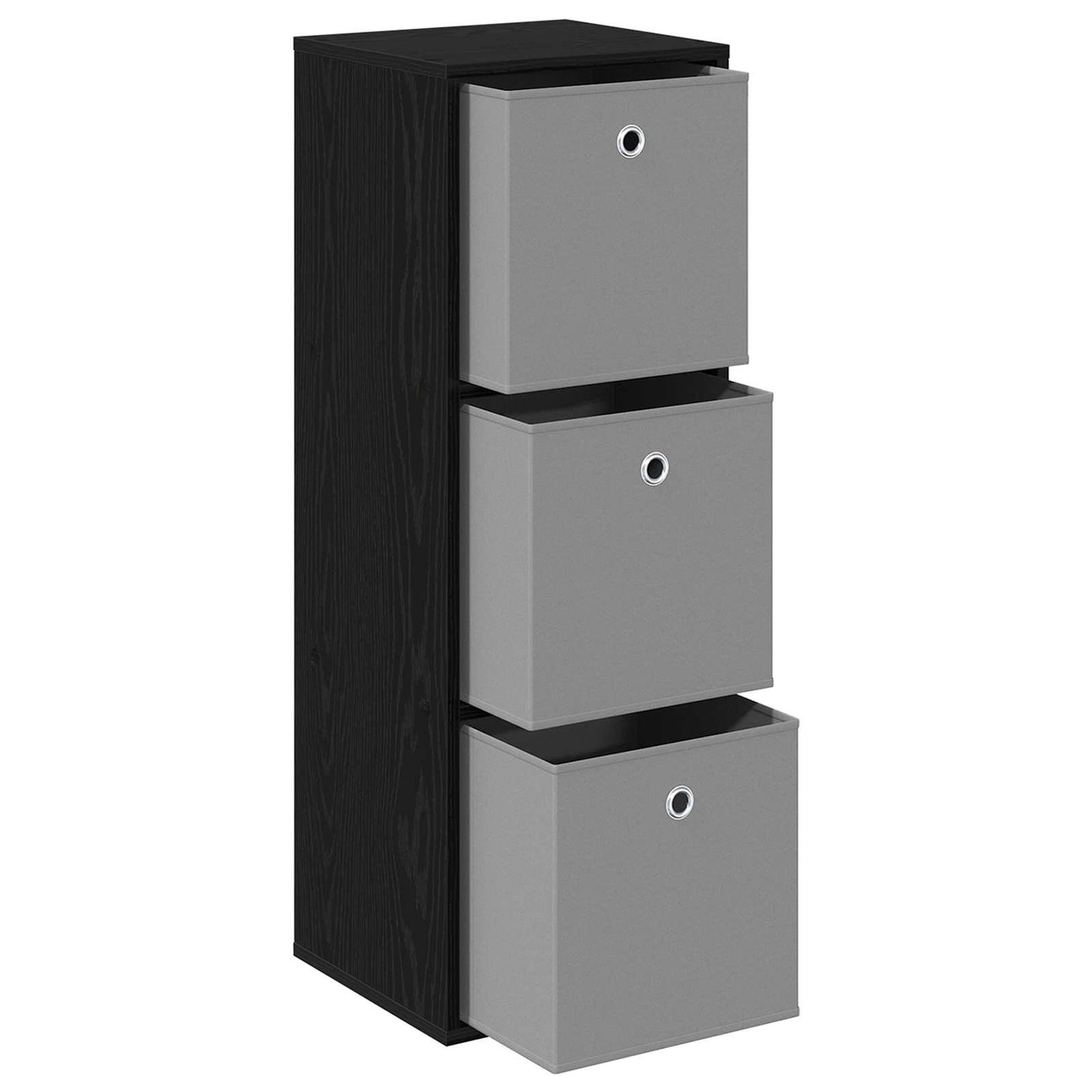 vidaXL Sideboard with Drawer Black Oak 35 x 32 x 99.5 cm