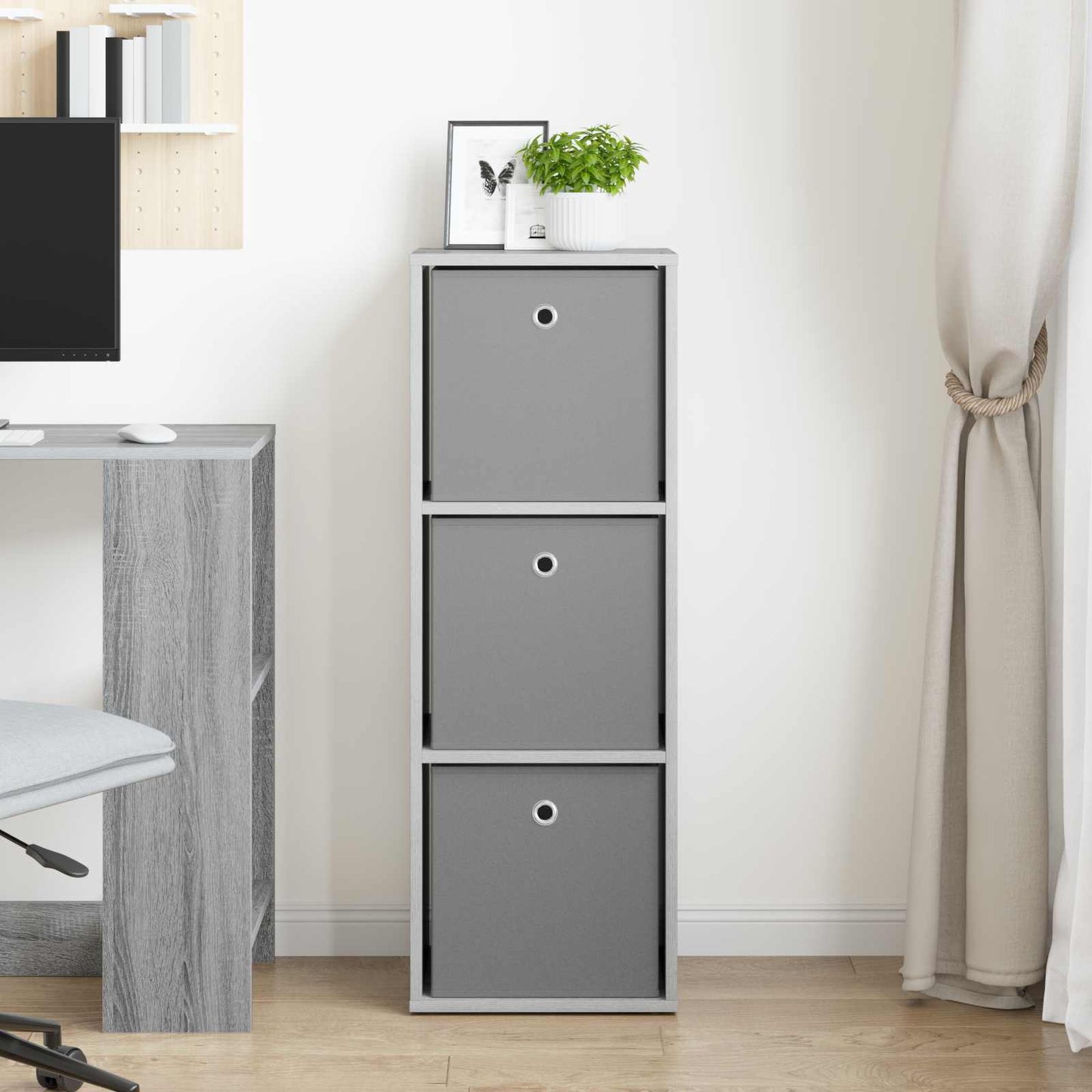 vidaXL Sideboard with Drawer Grey Sonoma 35 x 32 x 99.5 cm