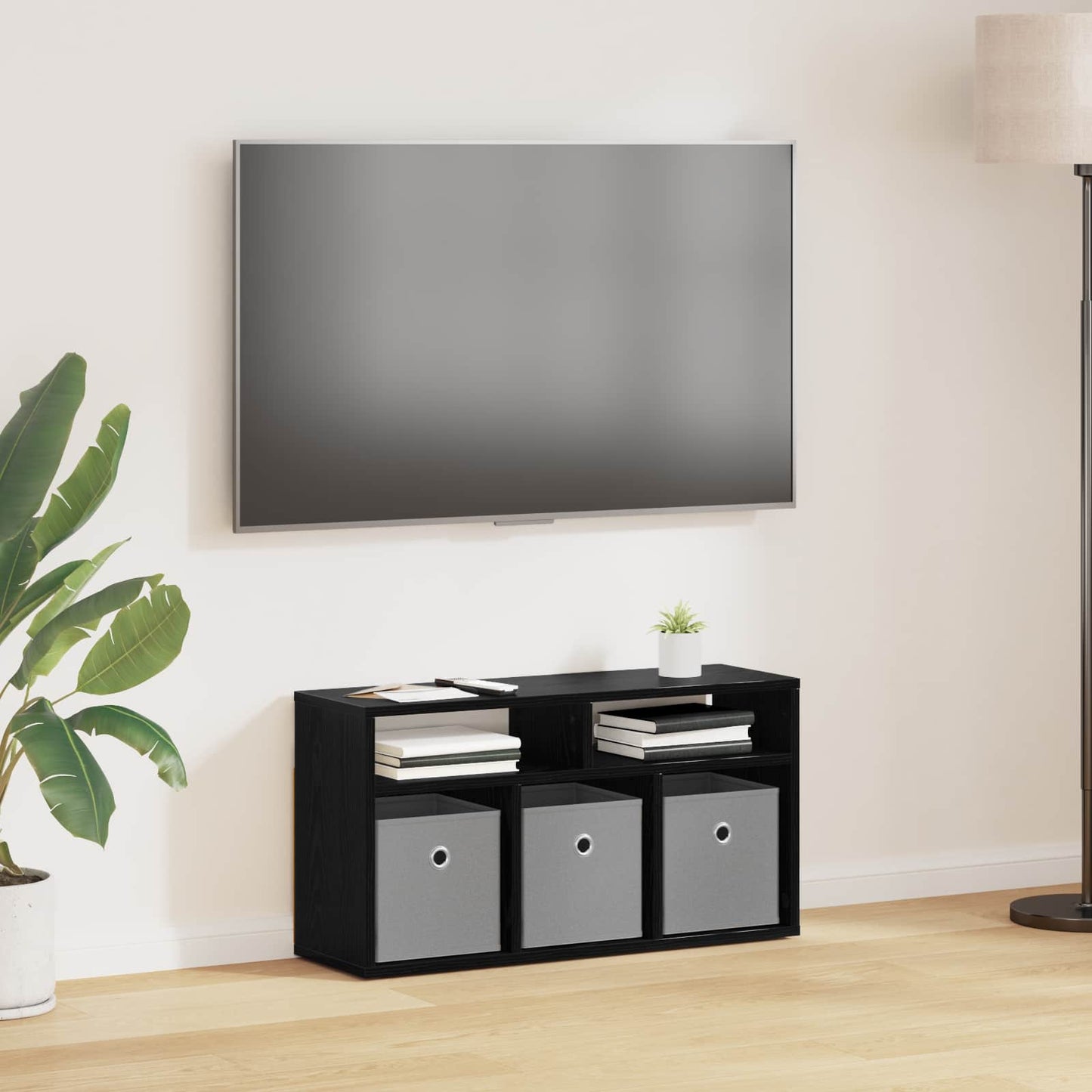 vidaXL Lowboard with Drawer Black Oak 72 x 22.5 x 38 cm