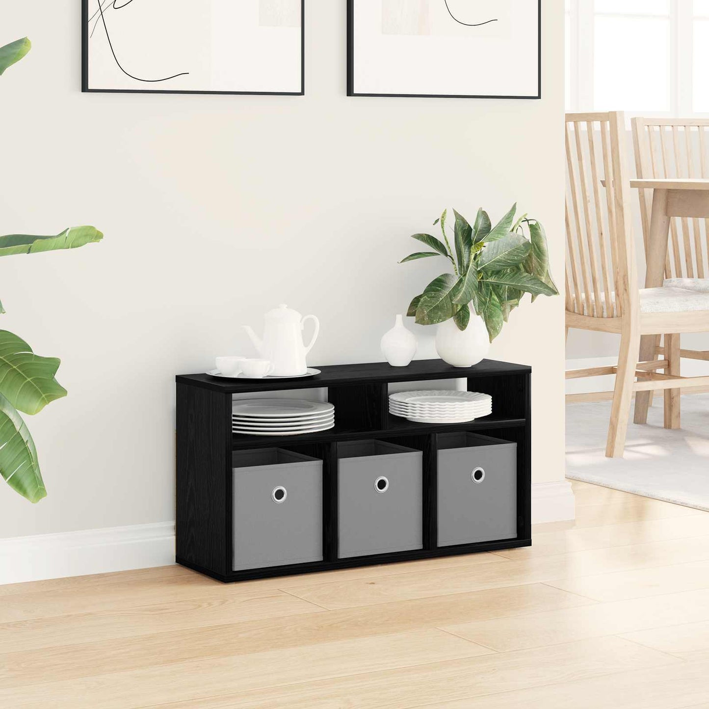 vidaXL Lowboard with Drawer Black Oak 72 x 22.5 x 38 cm