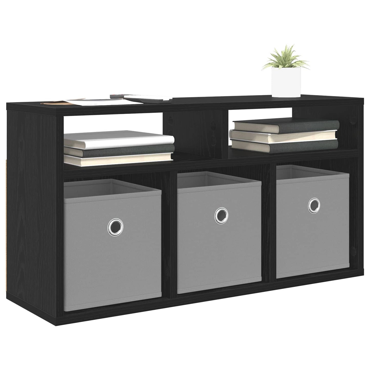 vidaXL Lowboard with Drawer Black Oak 72 x 22.5 x 38 cm
