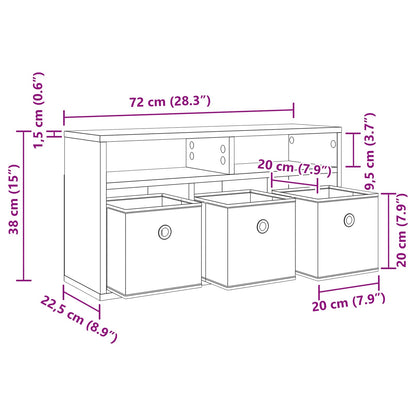 vidaXL Lowboard with Drawer Sonoma Oak 72 x 22.5 x 38 cm