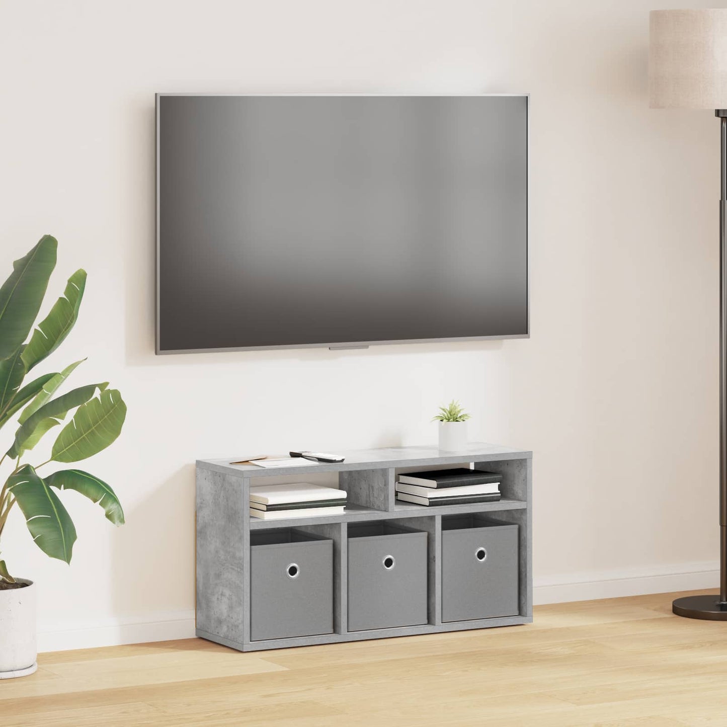 vidaXL Lowboard with Drawer Concrete Grey 72 x 22.5 x 38 cm