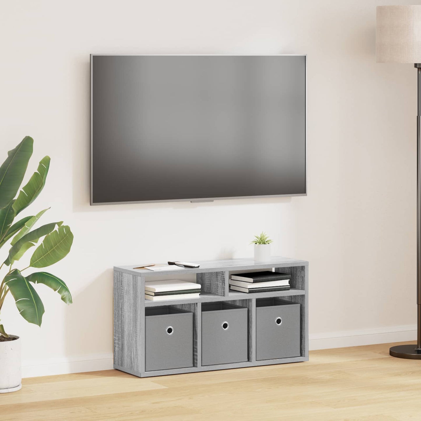 vidaXL Lowboard with Drawer Grey Sonoma 72 x 22.5 x 38 cm