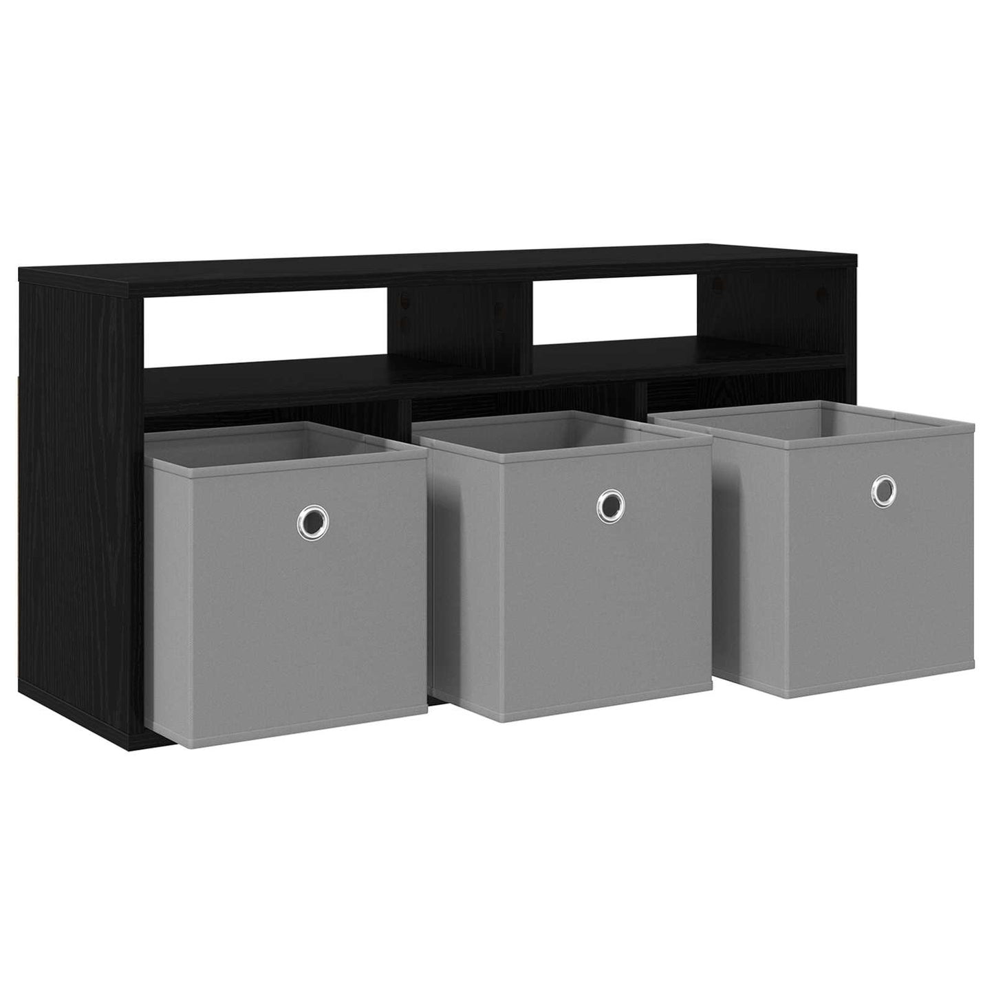 vidaXL Lowboard with Drawer Black Oak 87 x 27.5 x 43 cm