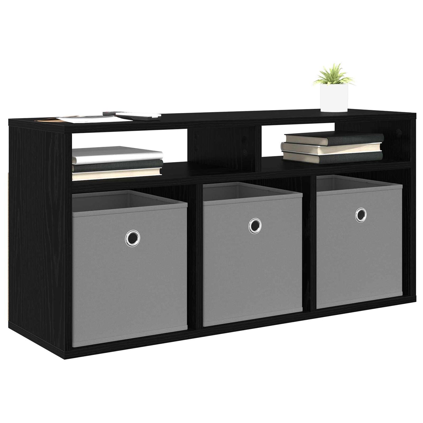vidaXL Lowboard with Drawer Black Oak 87 x 27.5 x 43 cm
