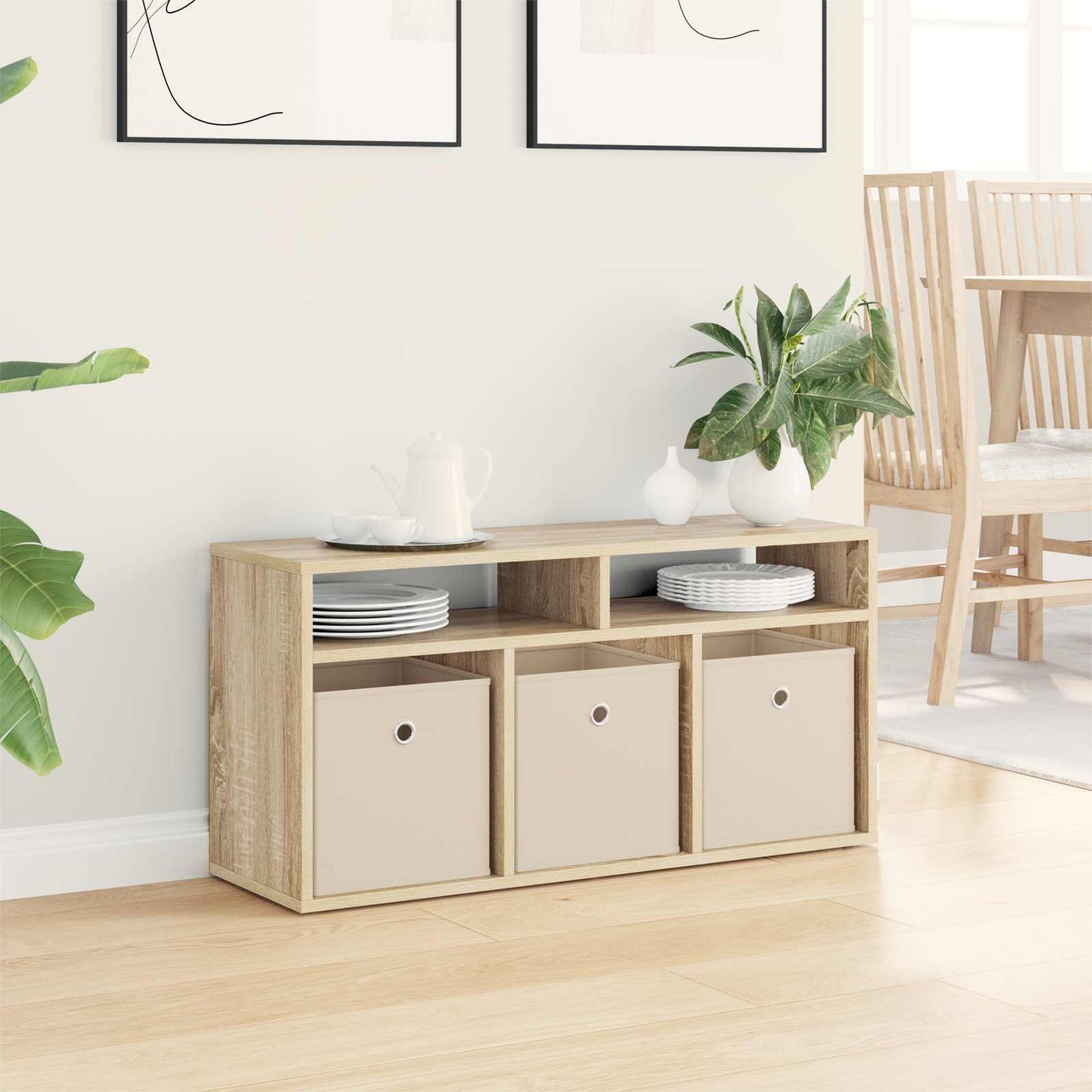 vidaXL Lowboard with Drawer Sonoma Oak 87 x 27.5 x 43 cm
