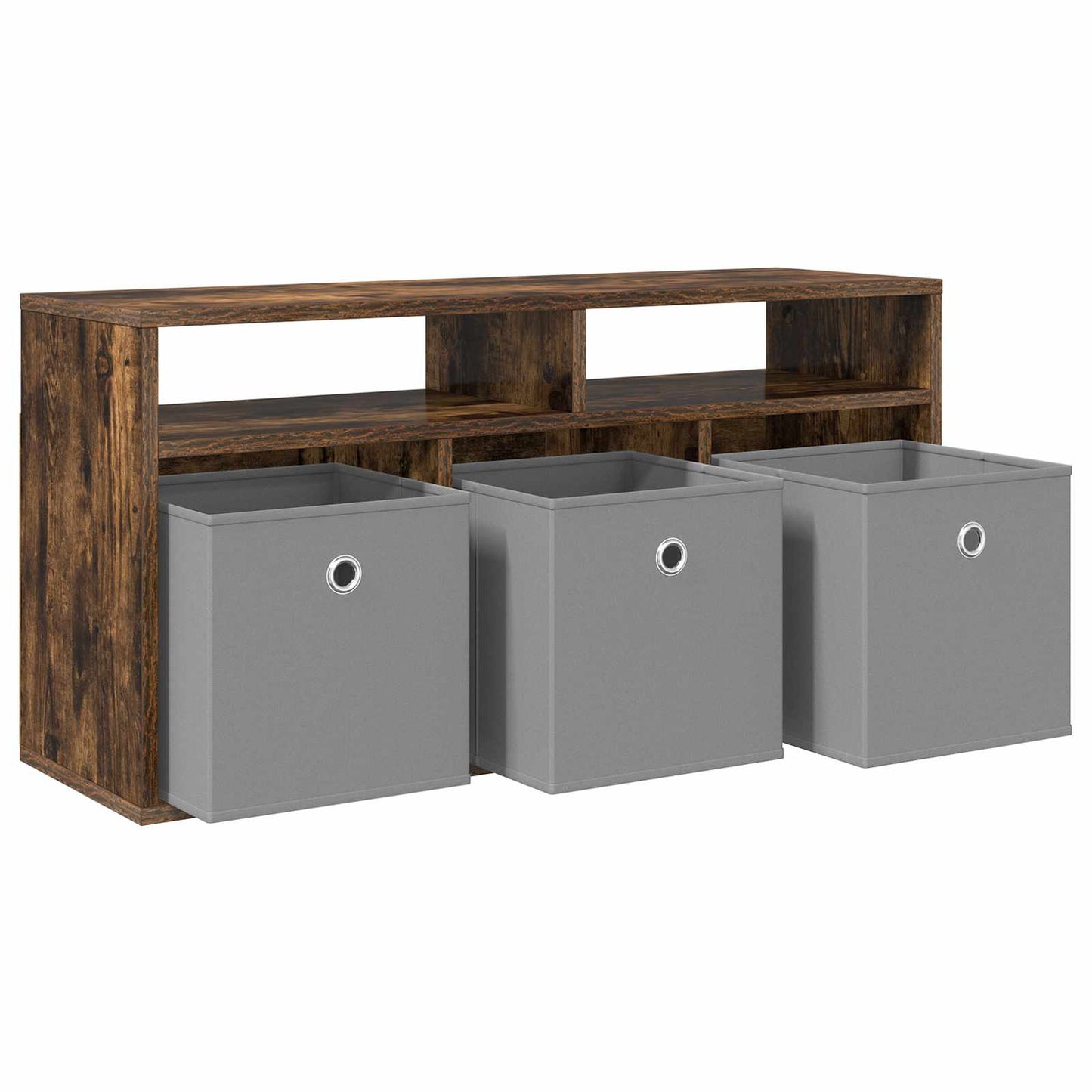 vidaXL Lowboard with Drawer Smoked Oak 87 x 27.5 x 43 cm