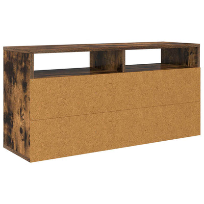 vidaXL Lowboard with Drawer Smoked Oak 87 x 27.5 x 43 cm