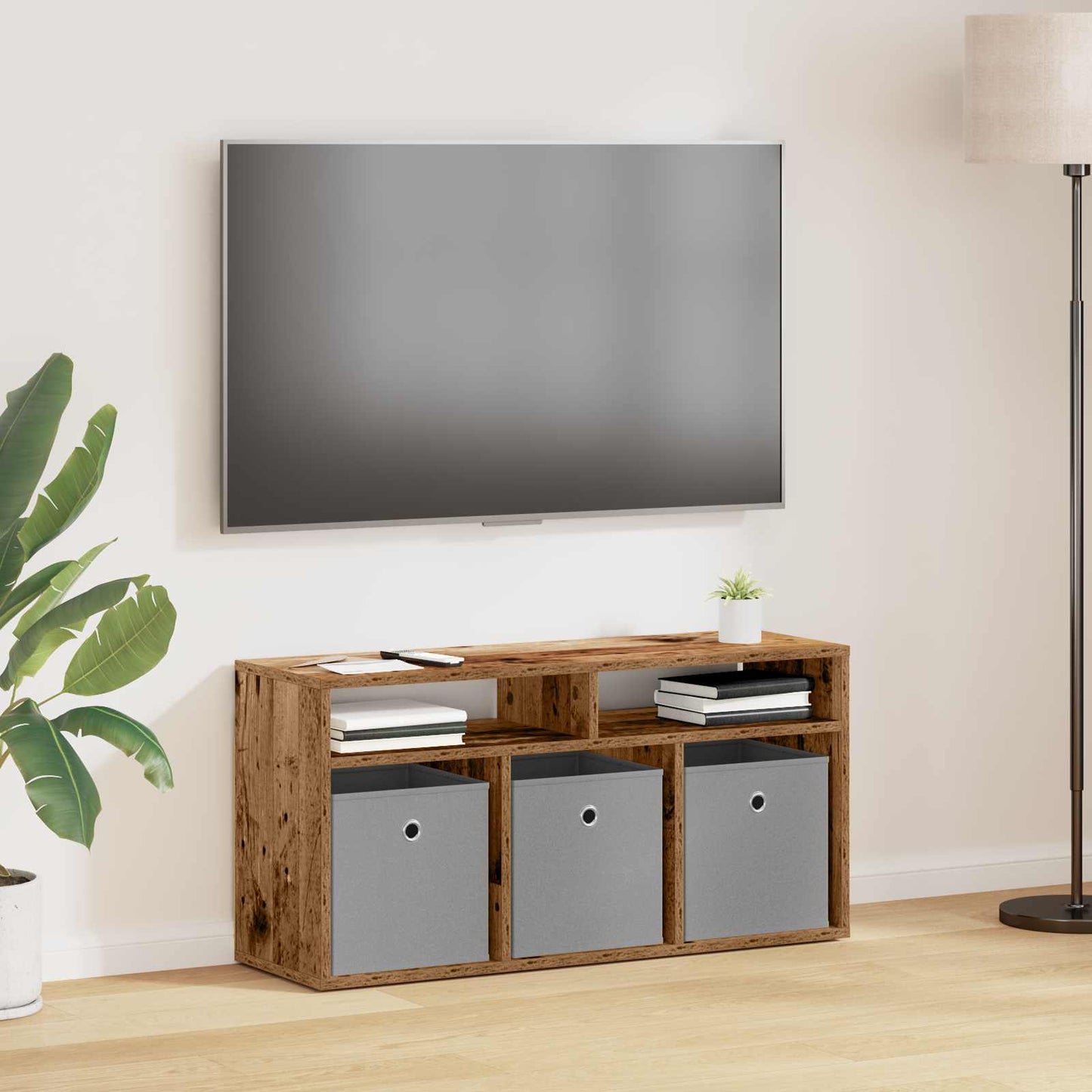 vidaXL Lowboard with Drawer Old Wood 87 x 27.5 x 43 cm