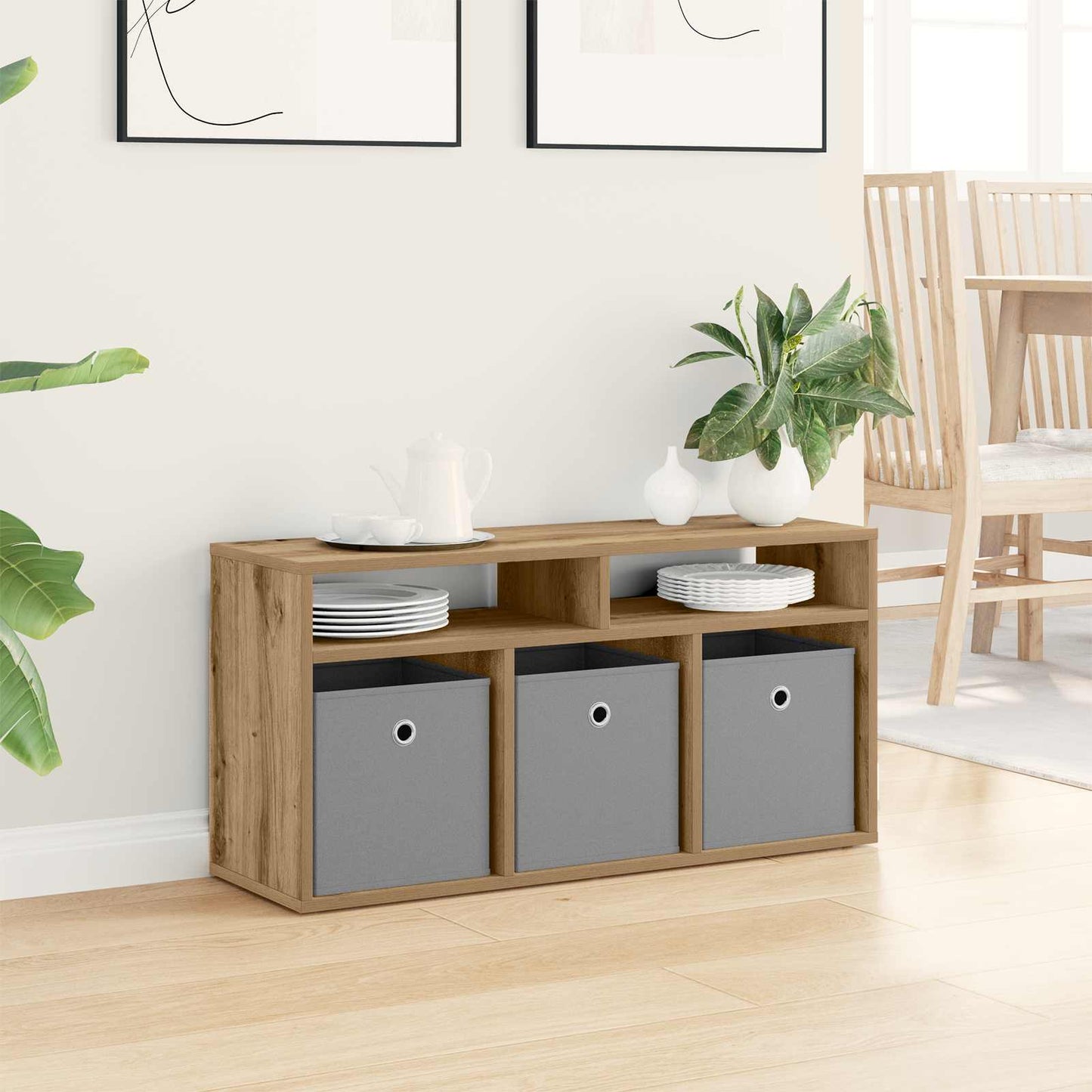 vidaXL Lowboard 87 x 27.5 x 43 cm Artisan Oak