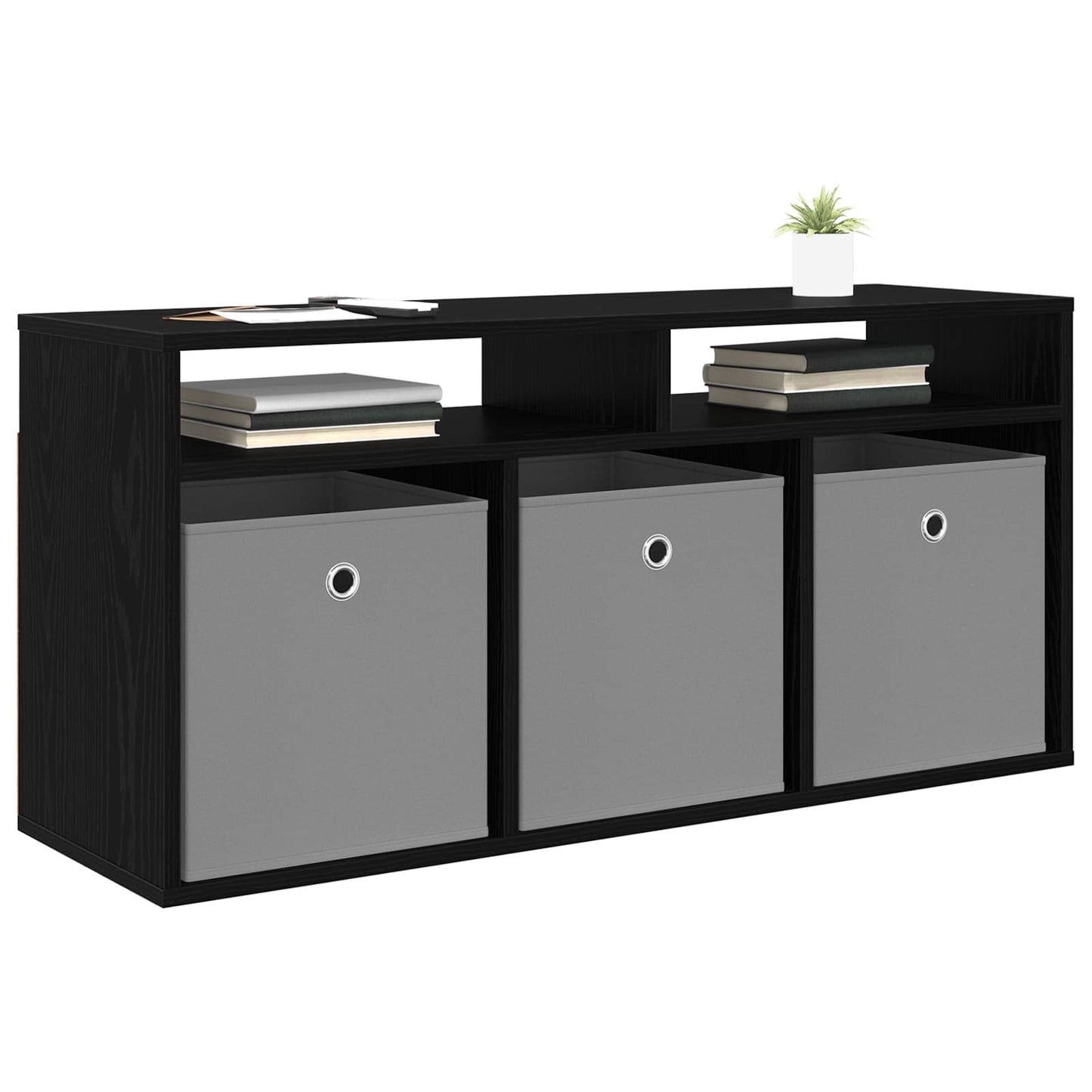 vidaXL Lowboard with Drawer Black Oak 102 x 32 x 48.5 cm