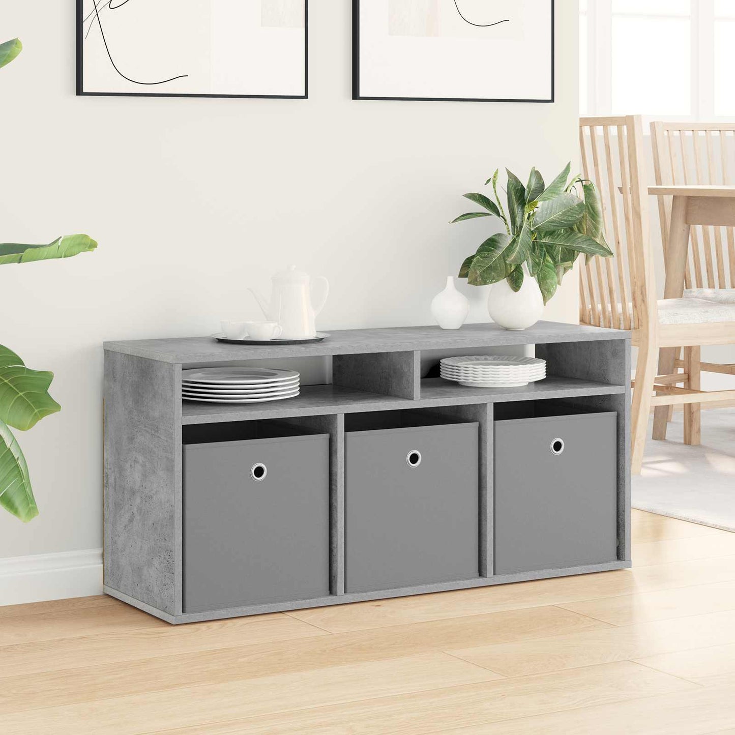 vidaXL Lowboard with Drawer Concrete Grey 102 x 32 x 48.5 cm