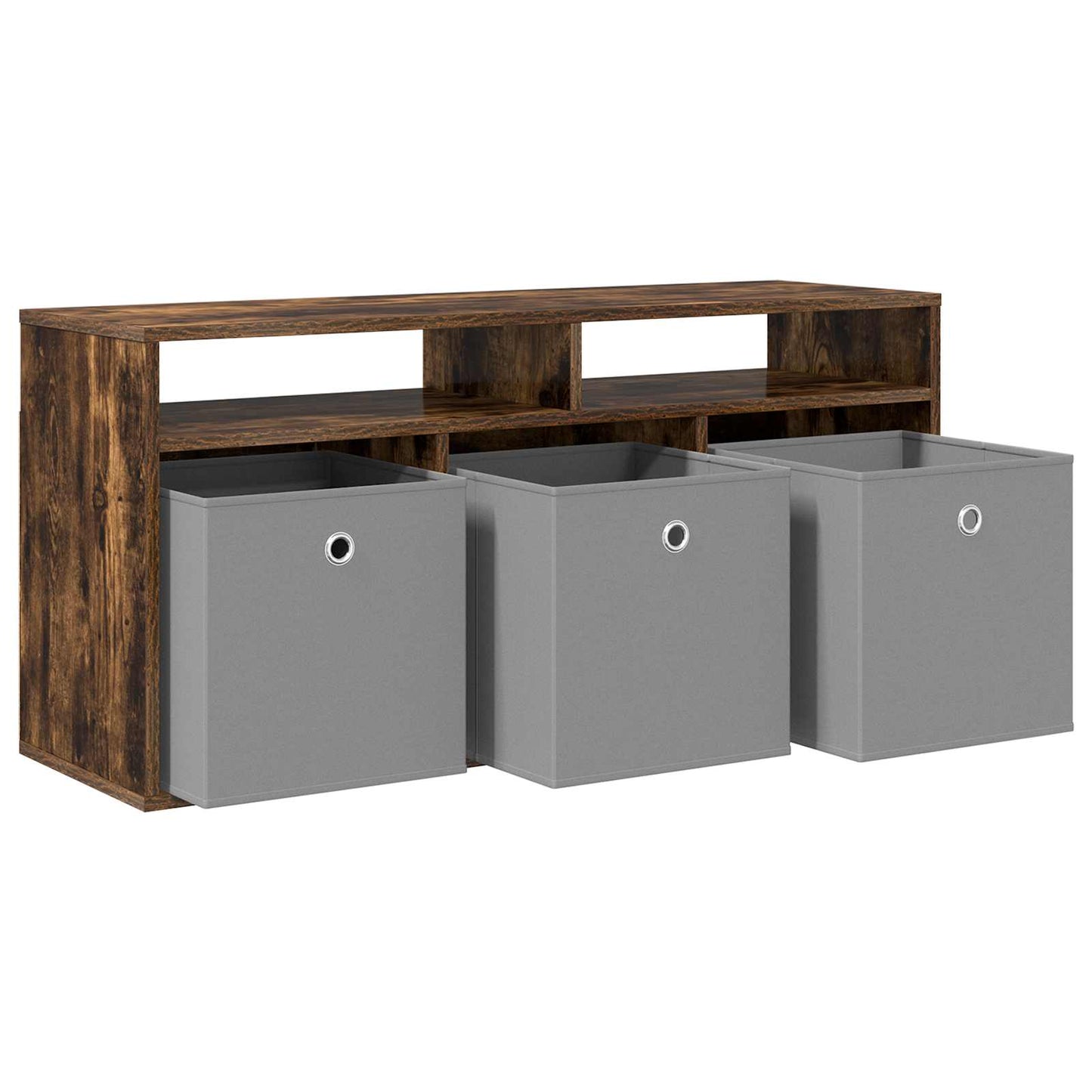 vidaXL Lowboard with Drawer Smoked Oak 102 x 32 x 48.5 cm