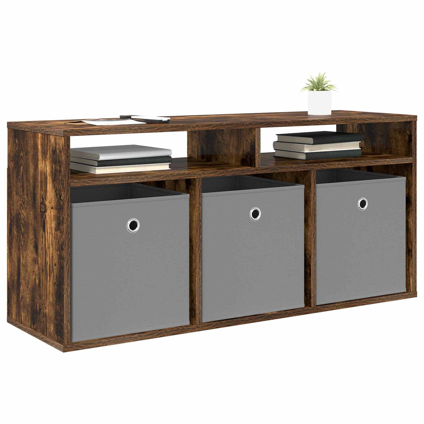 vidaXL Lowboard with Drawer Smoked Oak 102 x 32 x 48.5 cm