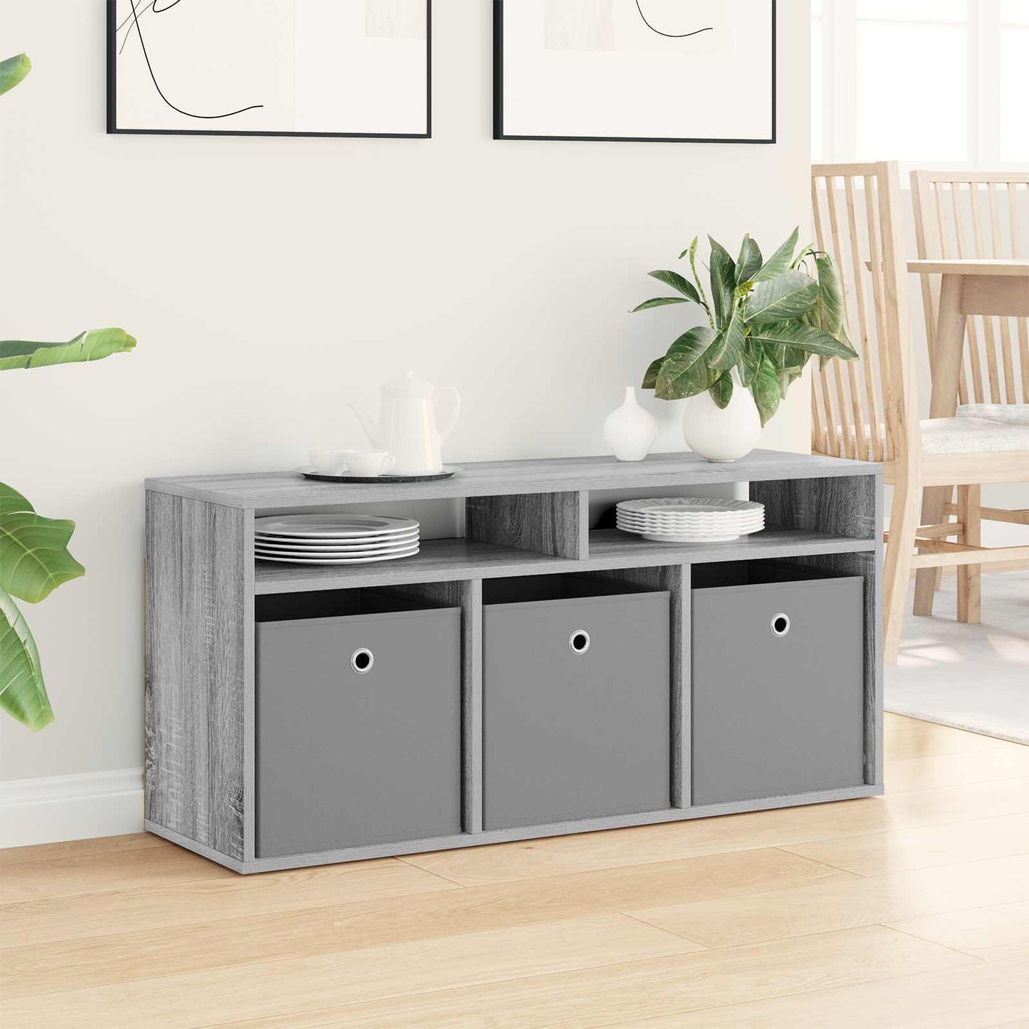 vidaXL Lowboard with Drawer Grey Sonoma 102 x 32 x 48.5 cm