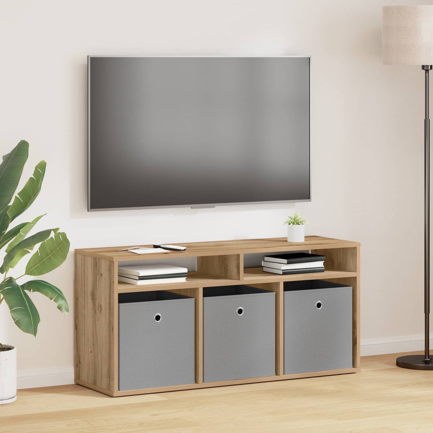 vidaXL Lowboard 102 x 32 x 48.5 cm Artisan Oak