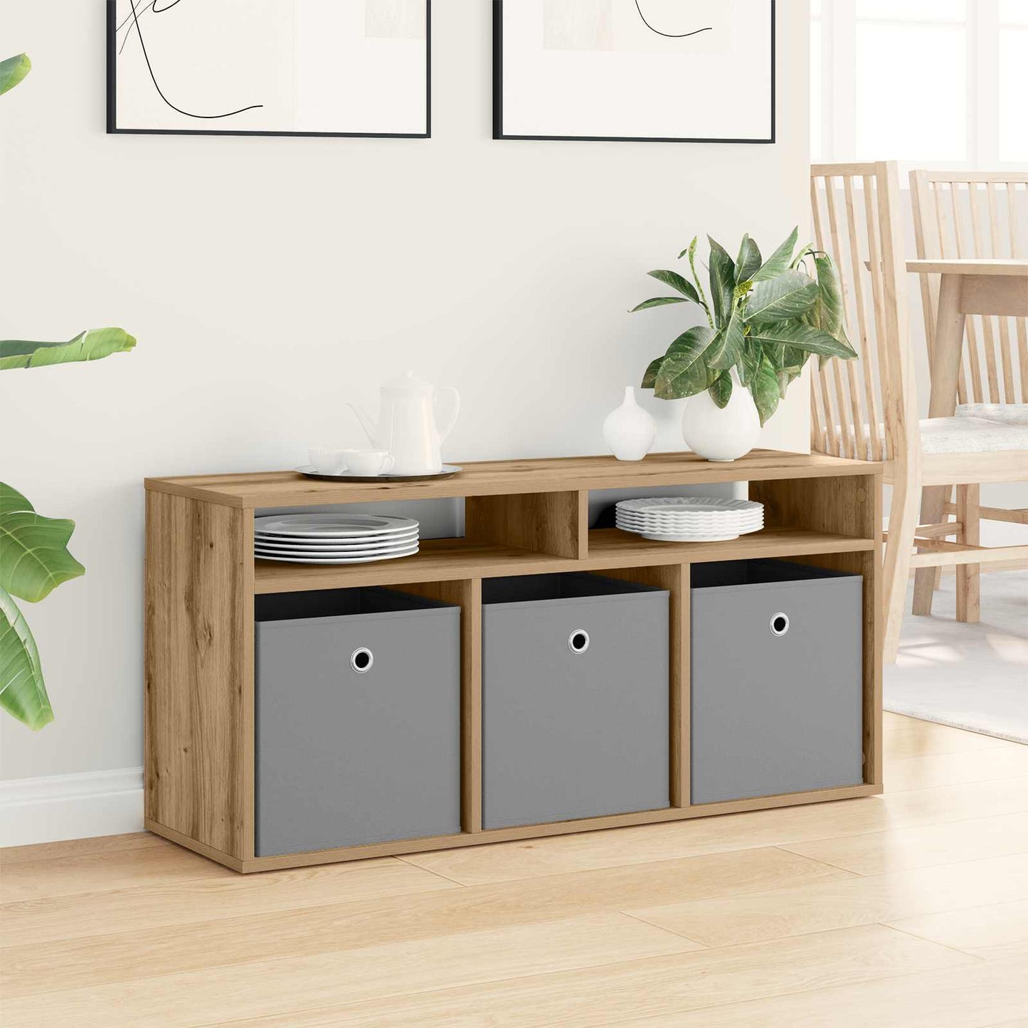 vidaXL Lowboard 102 x 32 x 48.5 cm Artisan Oak