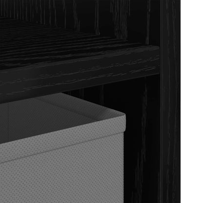 vidaXL Bedside Table with Drawer 2 pcs Black Oak 25.5 x 22 x 49.5 cm