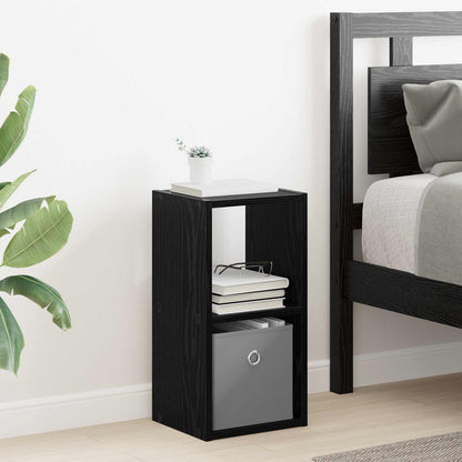vidaXL Bedside Table with Drawer 2 pcs Black Oak 25.5 x 22 x 49.5 cm