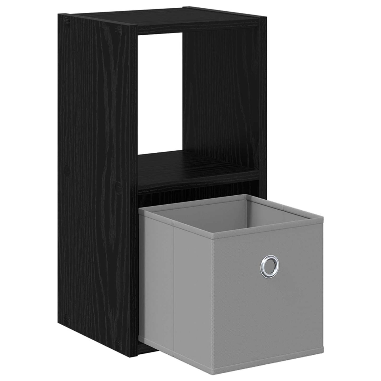 vidaXL Bedside Table with Drawer 2 pcs Black Oak 25.5 x 22 x 49.5 cm