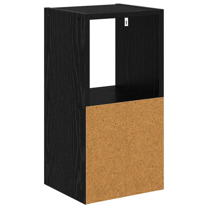 vidaXL Bedside Table with Drawer 2 pcs Black Oak 25.5 x 22 x 49.5 cm