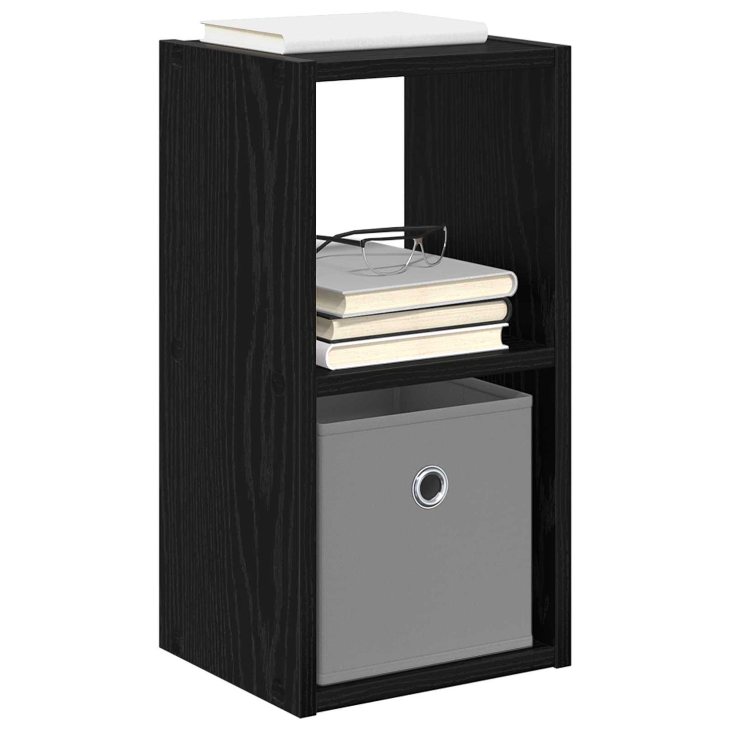 vidaXL Bedside Table with Drawer 2 pcs Black Oak 25.5 x 22 x 49.5 cm