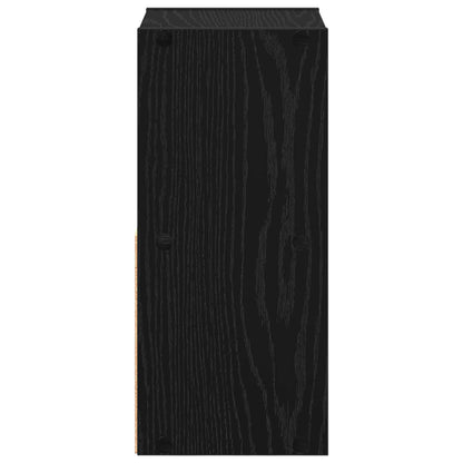 vidaXL Bedside Table with Drawer 2 pcs Black Oak 25.5 x 22 x 49.5 cm