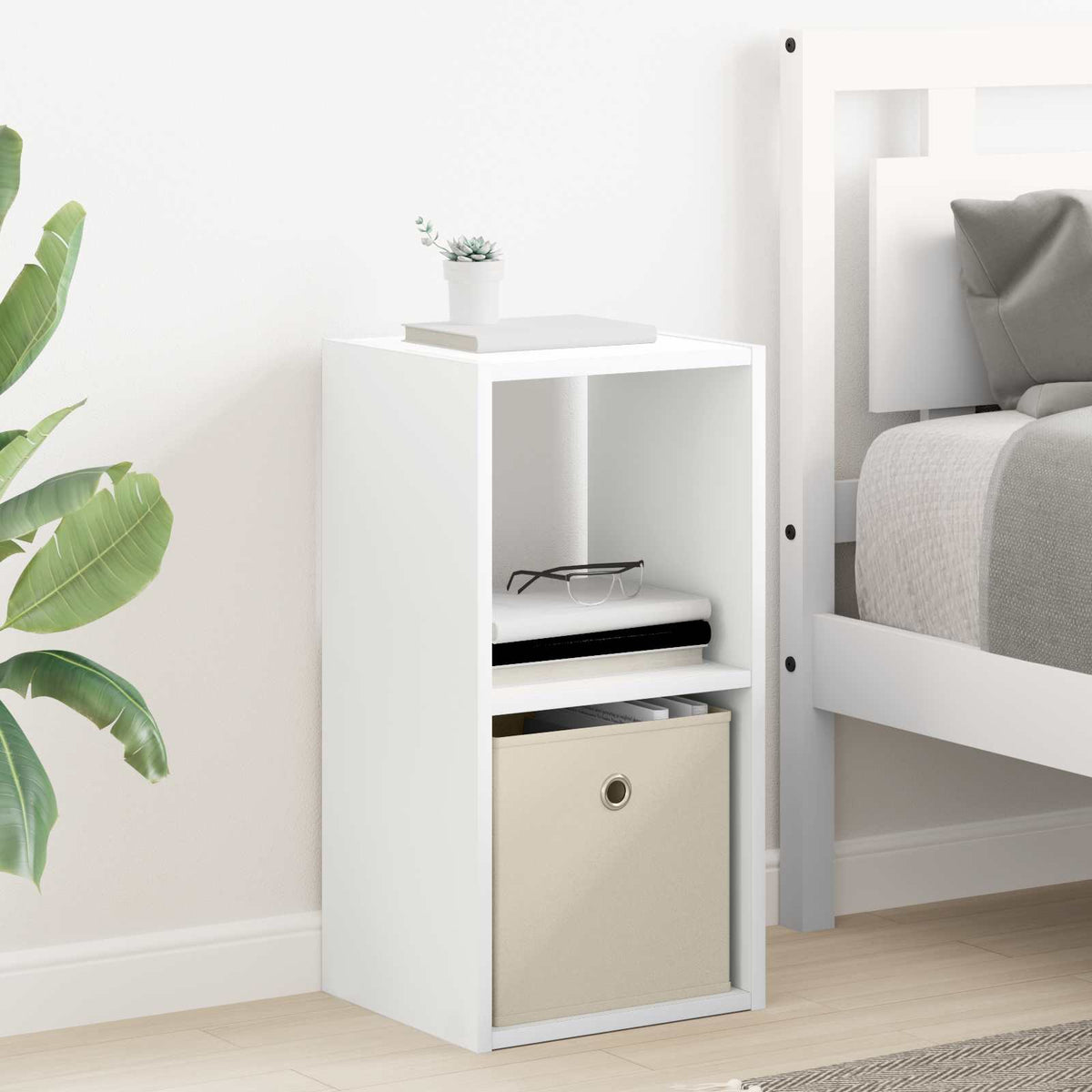 vidaXL Bedside Table 2 pcs White 30.5 x 27 x 59.5 cm Engineered Wood