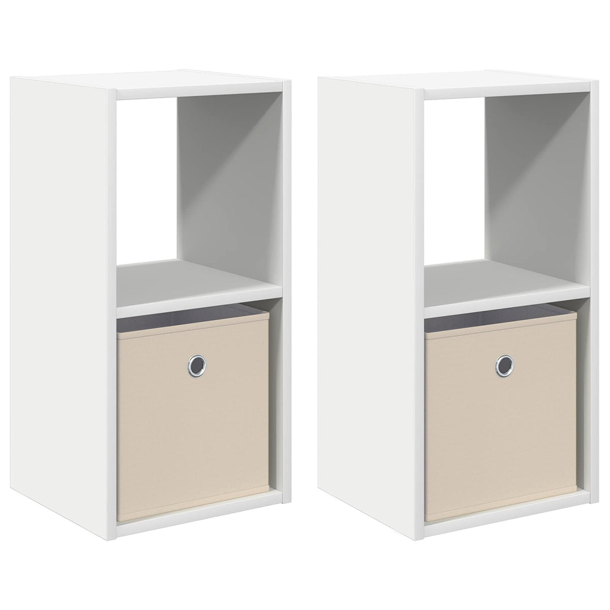 vidaXL Bedside Table 2 pcs White 30.5 x 27 x 59.5 cm Engineered Wood