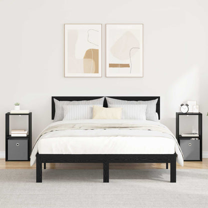 vidaXL Bedside Table 2 pcs Black Oak 30.5 x 27 x 59.5 cm