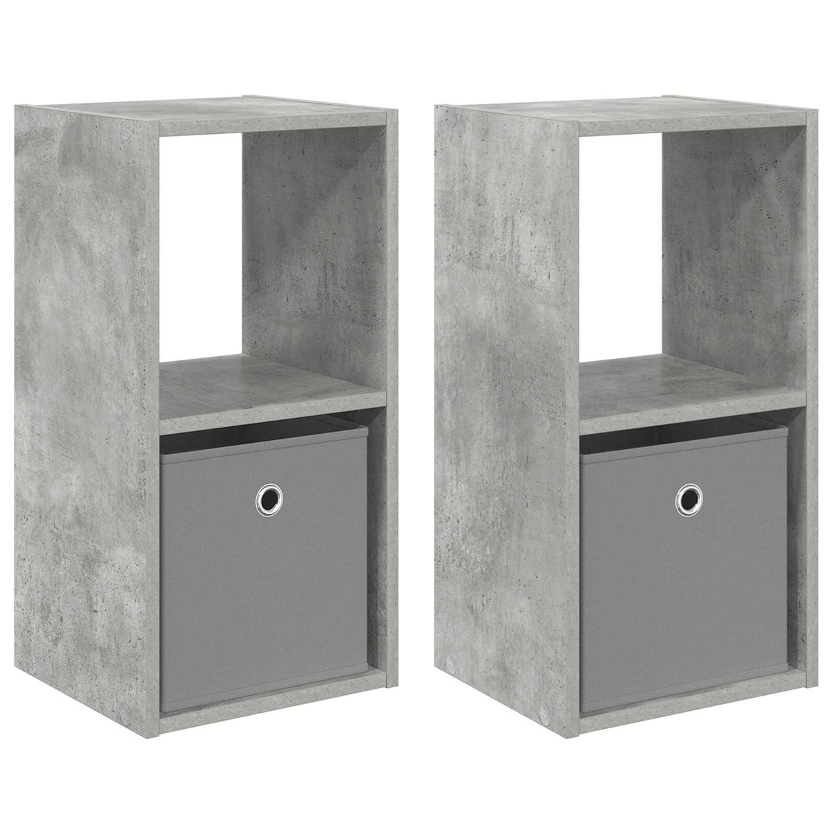 vidaXL Bedside Table 2 pcs Concrete Grey 30.5 x 27 x 59.5 cm