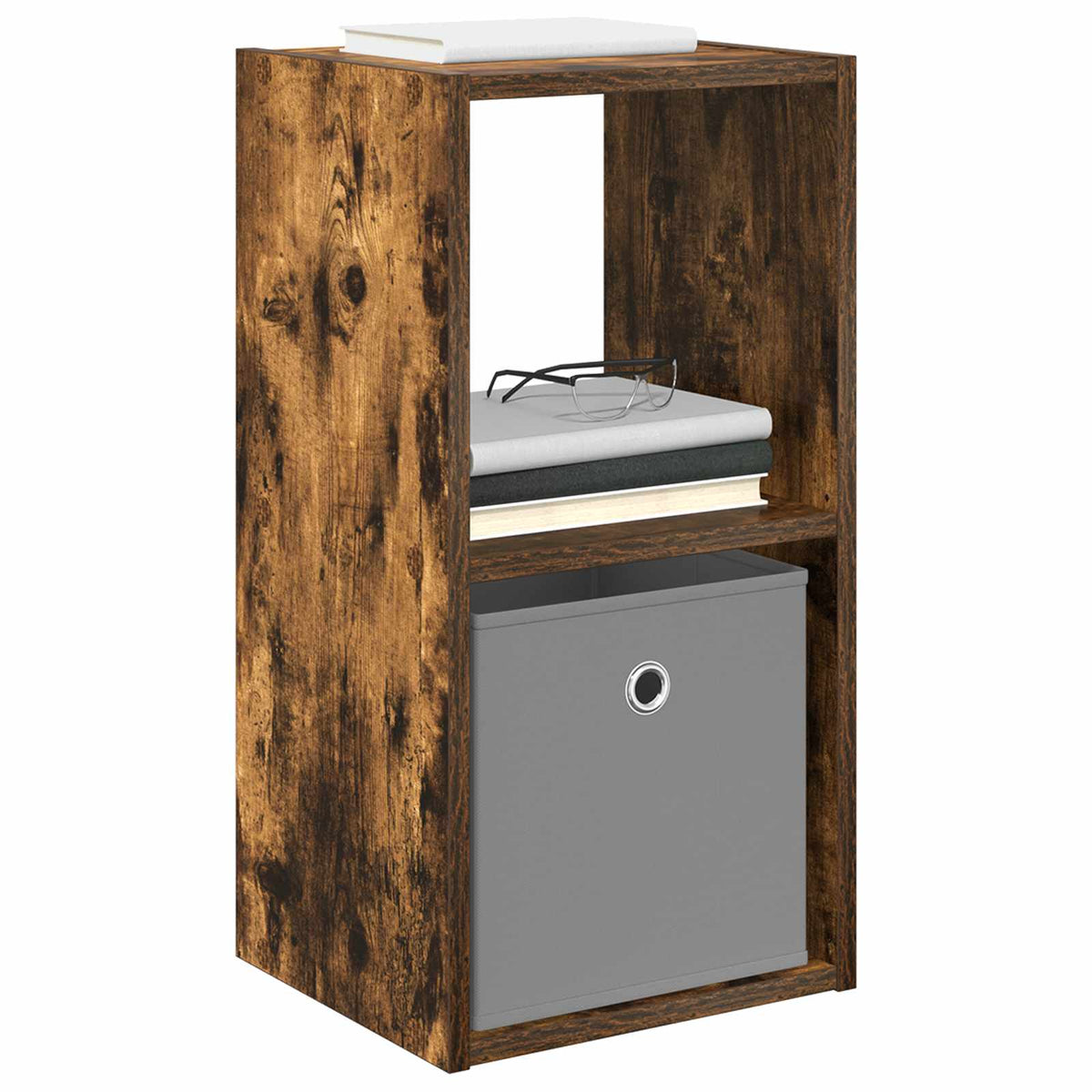 vidaXL Bedside Table Smoked Oak 30.5 x 27 x 59.5 cm Engineered Wood